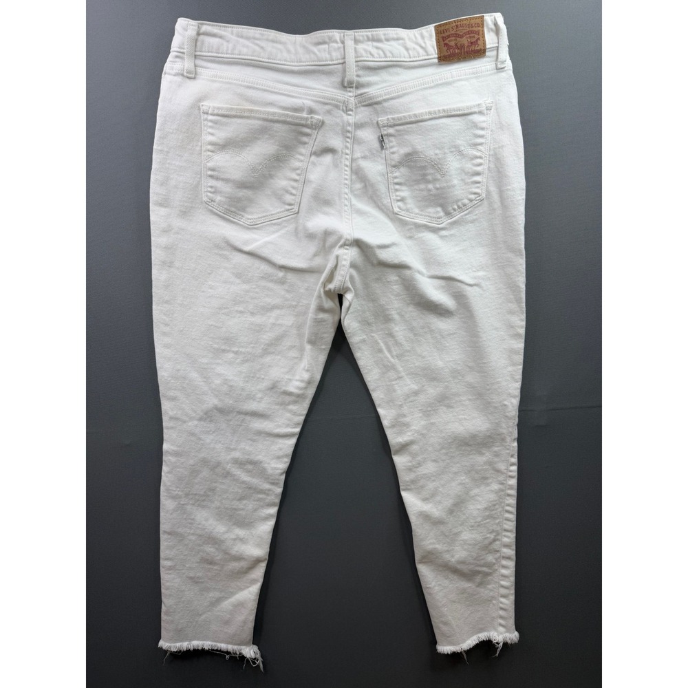 Levi's 721 High Rise Skinny Ankle Jeans Womens White Raw Hem 34x27